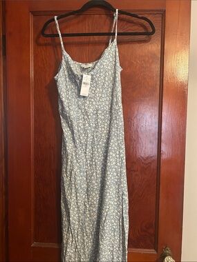 American Eagle Outfitters Blue Floral Maxi Slip Dress